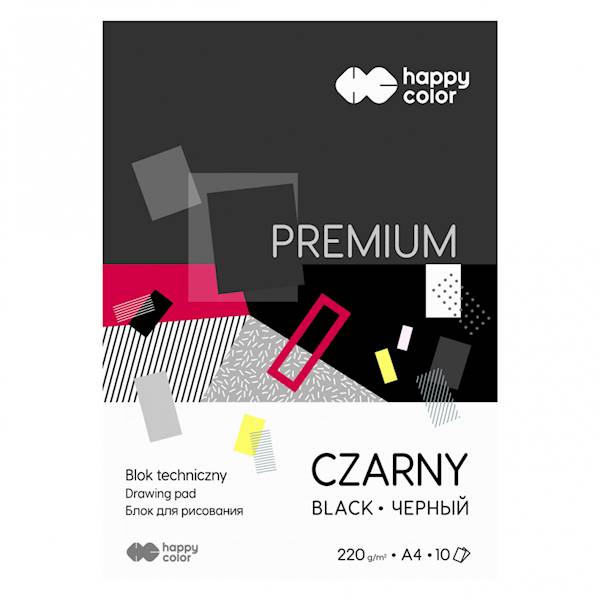 BLOK TECHN CZARNY A-4 220g 10k HAPPY 7085